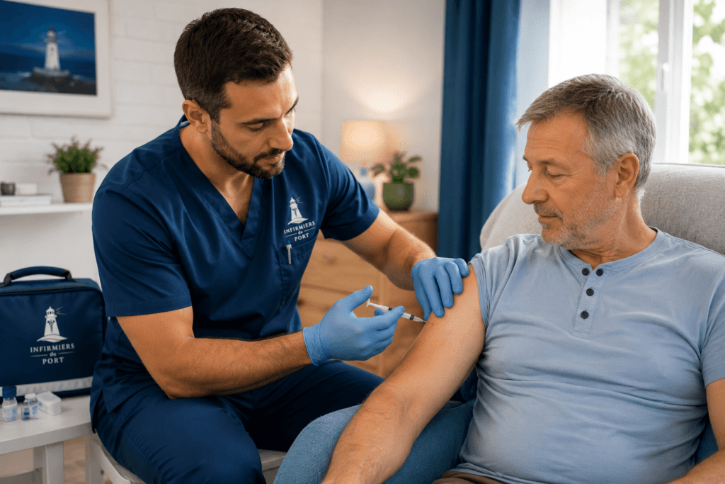infirmier realise injection au port réunion
